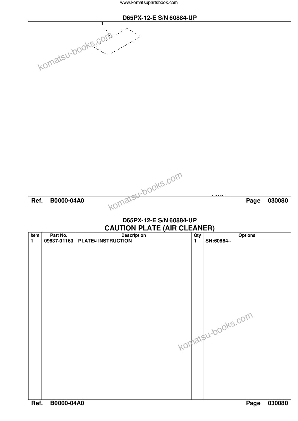 Komatsu d65px-12-e s/n 60884-up Parts catalog cover Page 10