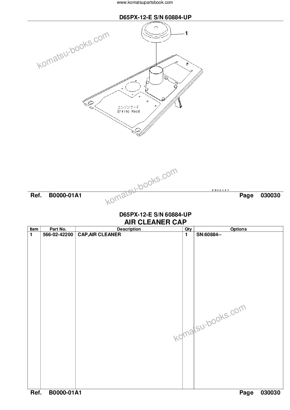 Komatsu d65px-12-e s/n 60884-up Parts catalog cover Page 5