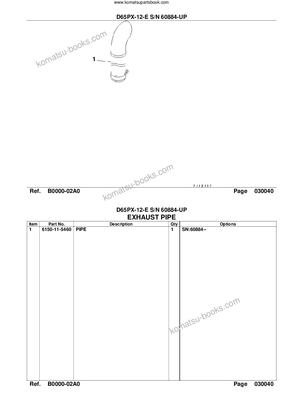 Komatsu d65px-12-e s/n 60884-up Parts catalog cover Page 6