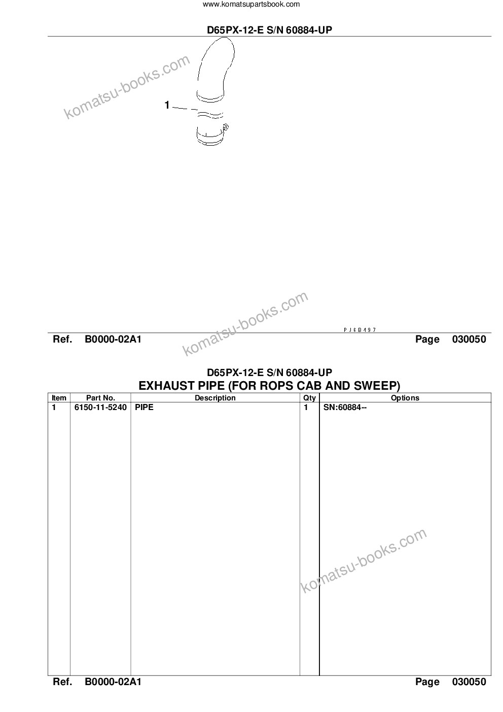 Komatsu d65px-12-e s/n 60884-up Parts catalog cover Page 7