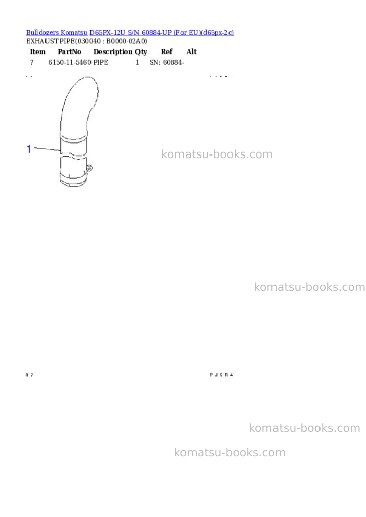 Komatsu d65px-12u s/n 60884-up for eu Parts catalog cover Page 3