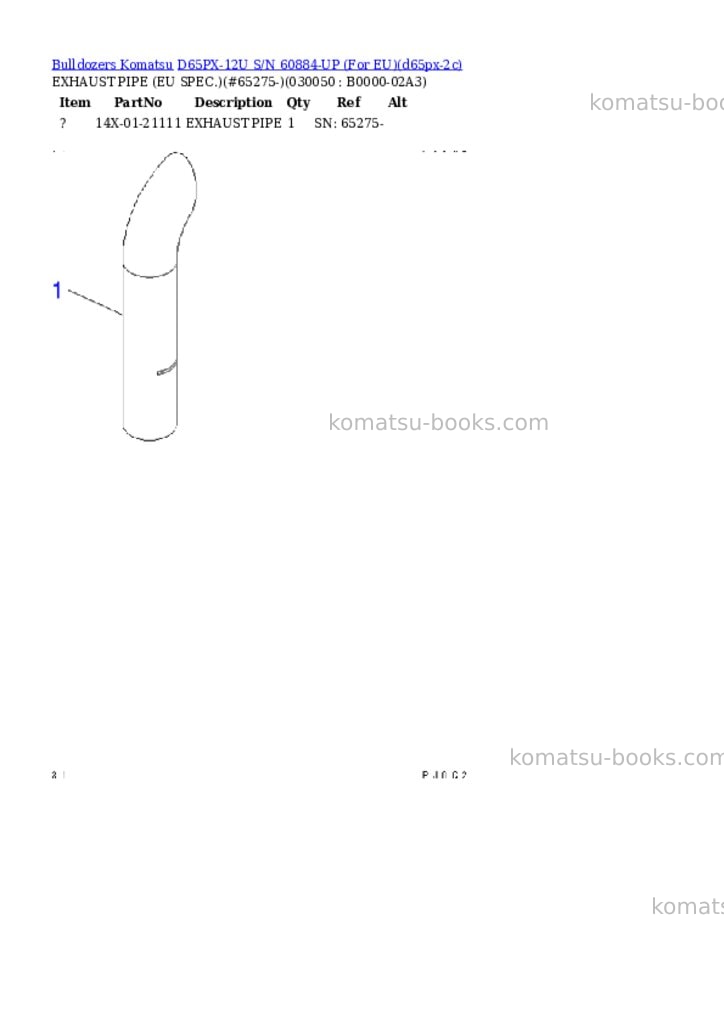 Komatsu d65px-12u s/n 60884-up for eu Parts catalog cover Page 4