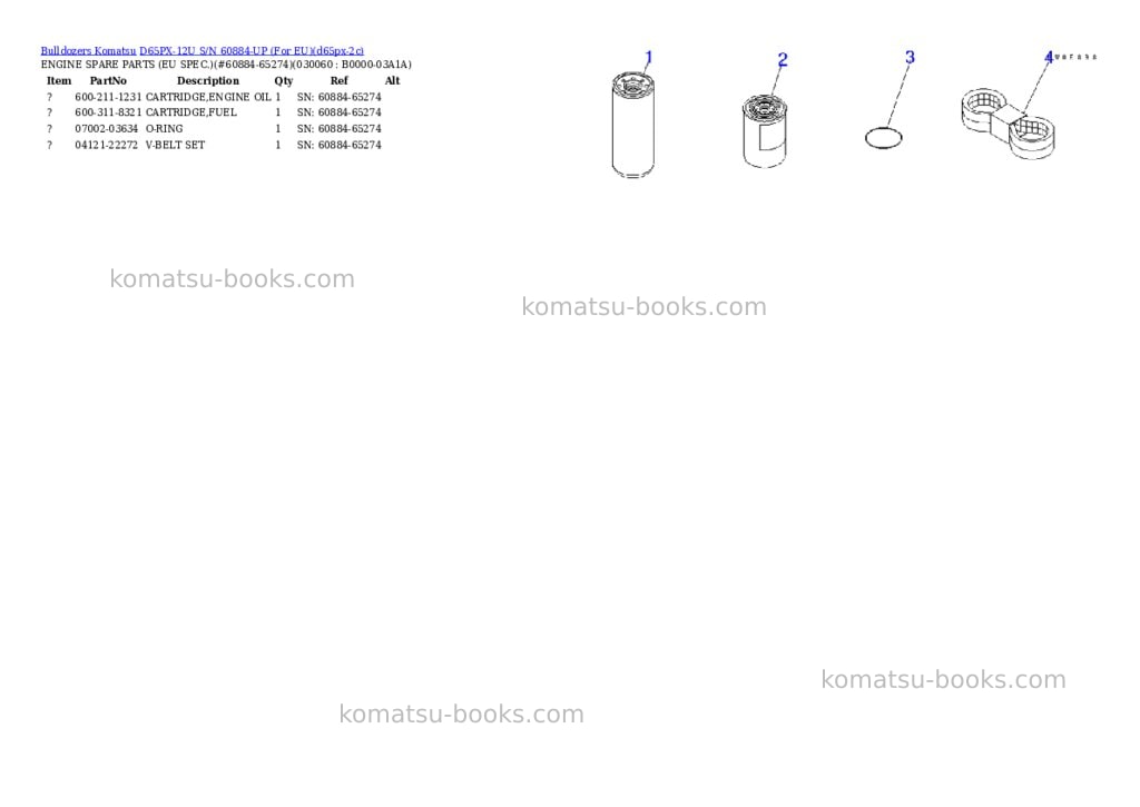 Komatsu d65px-12u s/n 60884-up for eu Parts catalog cover Page 5