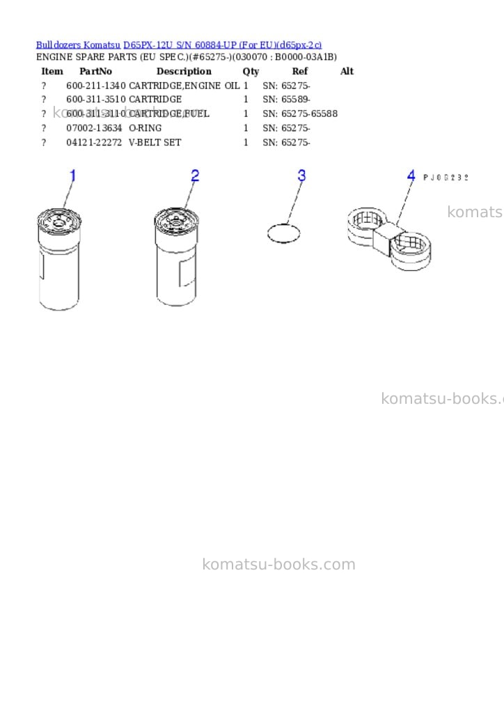 Komatsu d65px-12u s/n 60884-up for eu Parts catalog cover Page 6