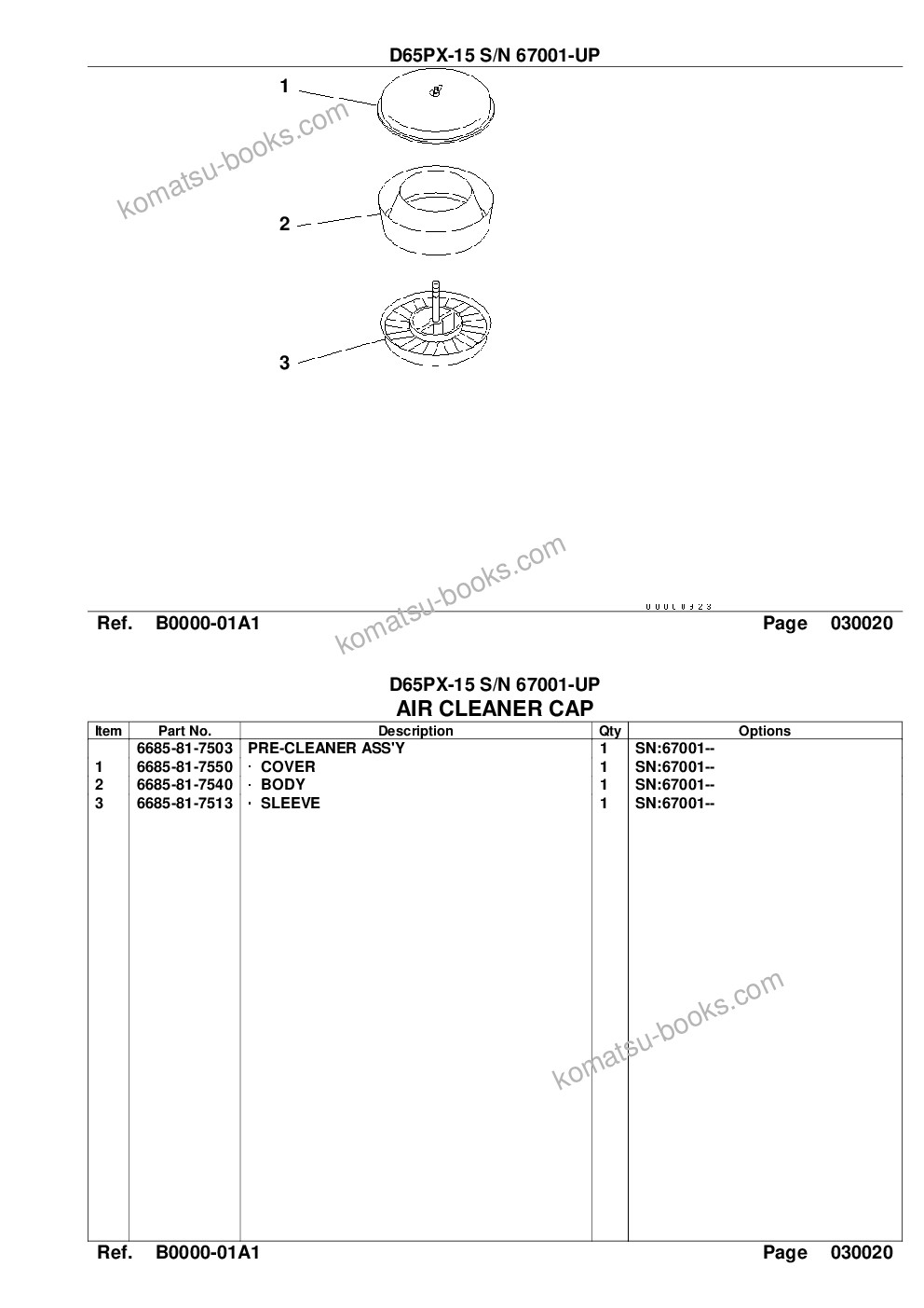 Komatsu d65px-15 s/n 67001-up Parts catalog cover Page 4 Komatsu d65px-15 s/n 67001-up Parts catalog cover Page 4