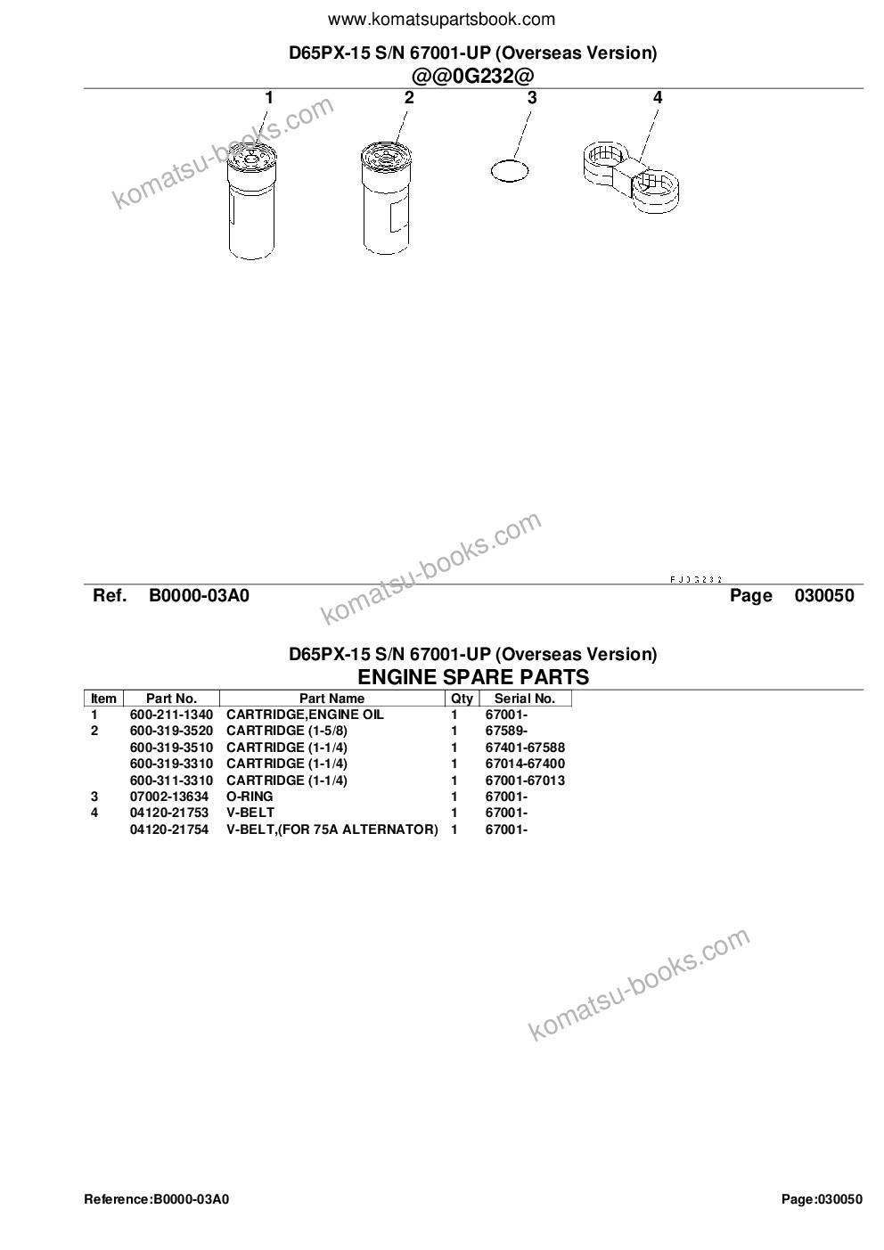 Komatsu D65PX-15 S/N 67001-UP (Overseas Version) Parts catalog cover Page 7 Komatsu D65PX-15 S/N 67001-UP (Overseas Version) Parts catalog cover Page 7