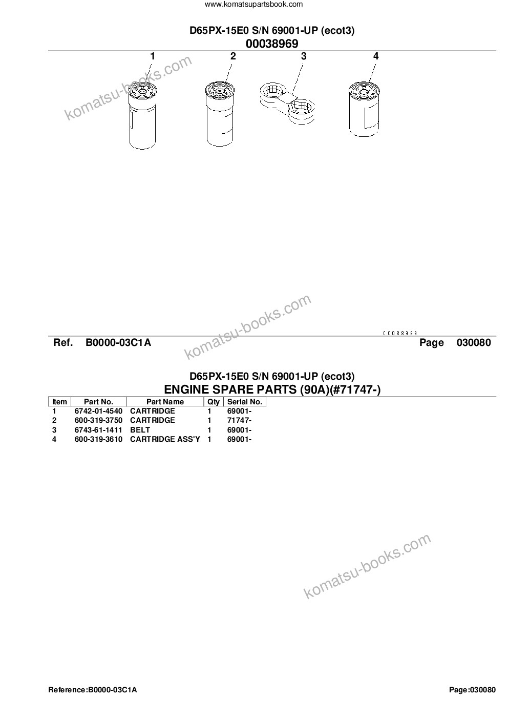 Komatsu d65px-15e0 s/n 69001-up ecot3 Parts catalog cover Page 10