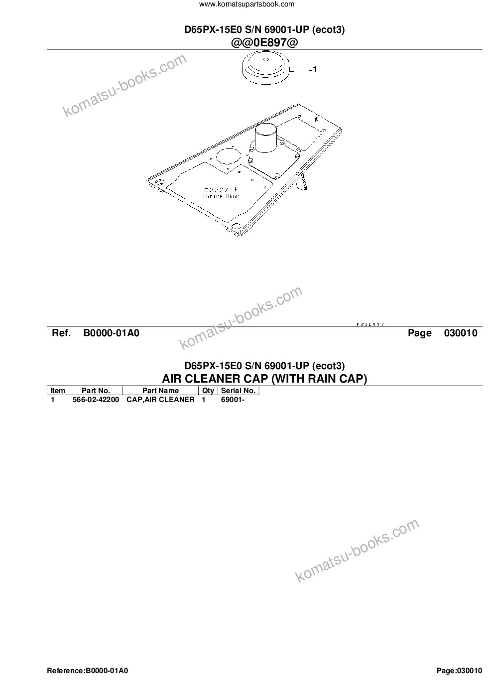Komatsu d65px-15e0 s/n 69001-up ecot3 Parts catalog cover Page 3