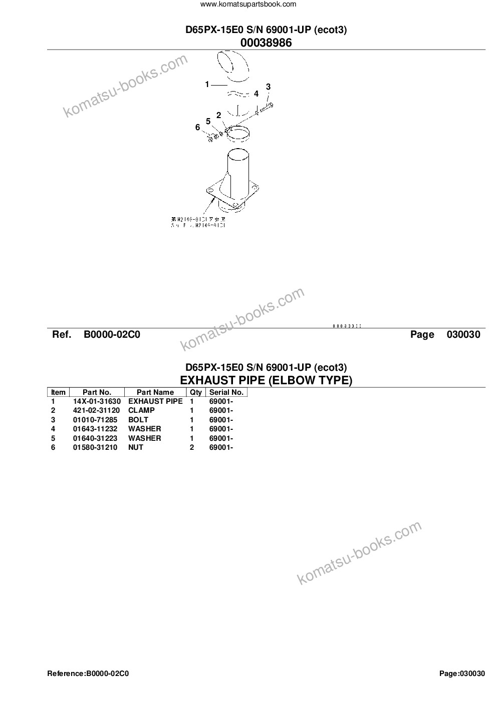 Komatsu d65px-15e0 s/n 69001-up ecot3 Parts catalog cover Page 5