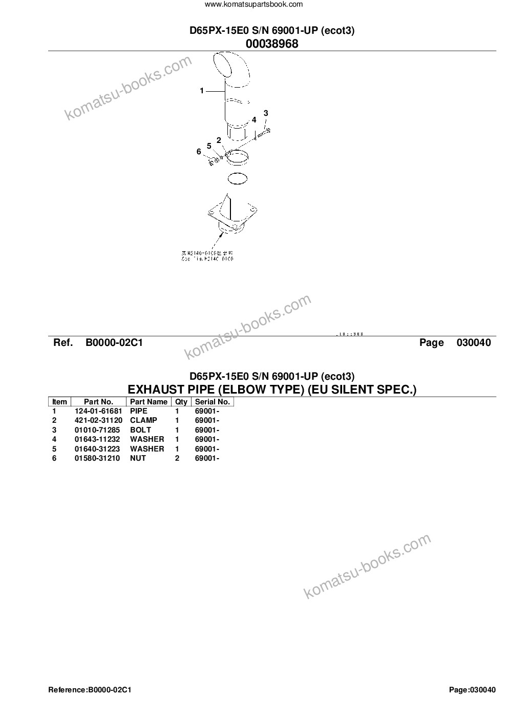 Komatsu d65px-15e0 s/n 69001-up ecot3 Parts catalog cover Page 6