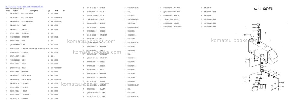 Komatsu d65s-6 s/n 20006-up Parts catalog cover Page 10 Komatsu d65s-6 s/n 20006-up Parts catalog cover Page 10