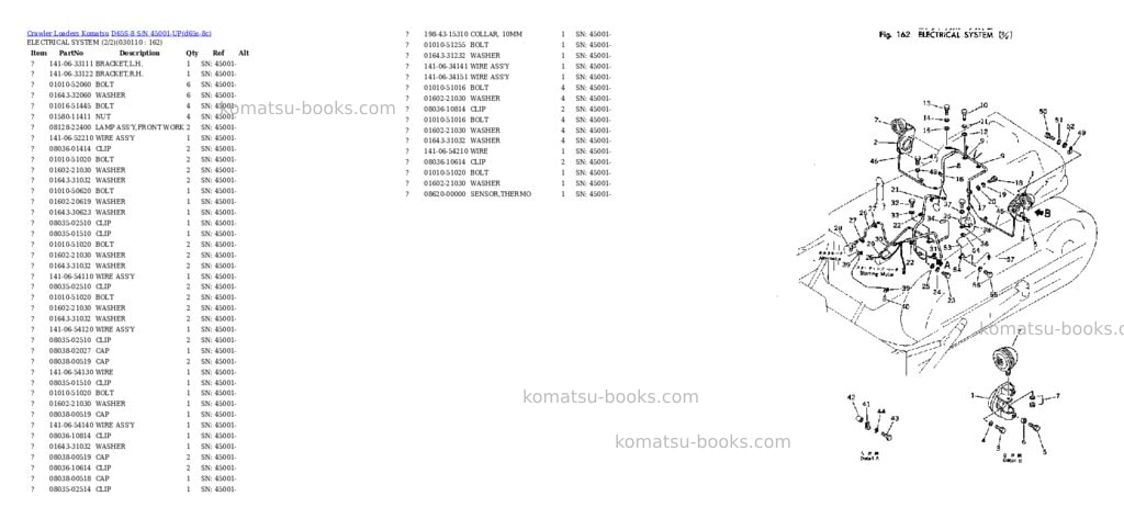 Komatsu d65s-8 s/n 45001-up Parts catalog cover Page 10