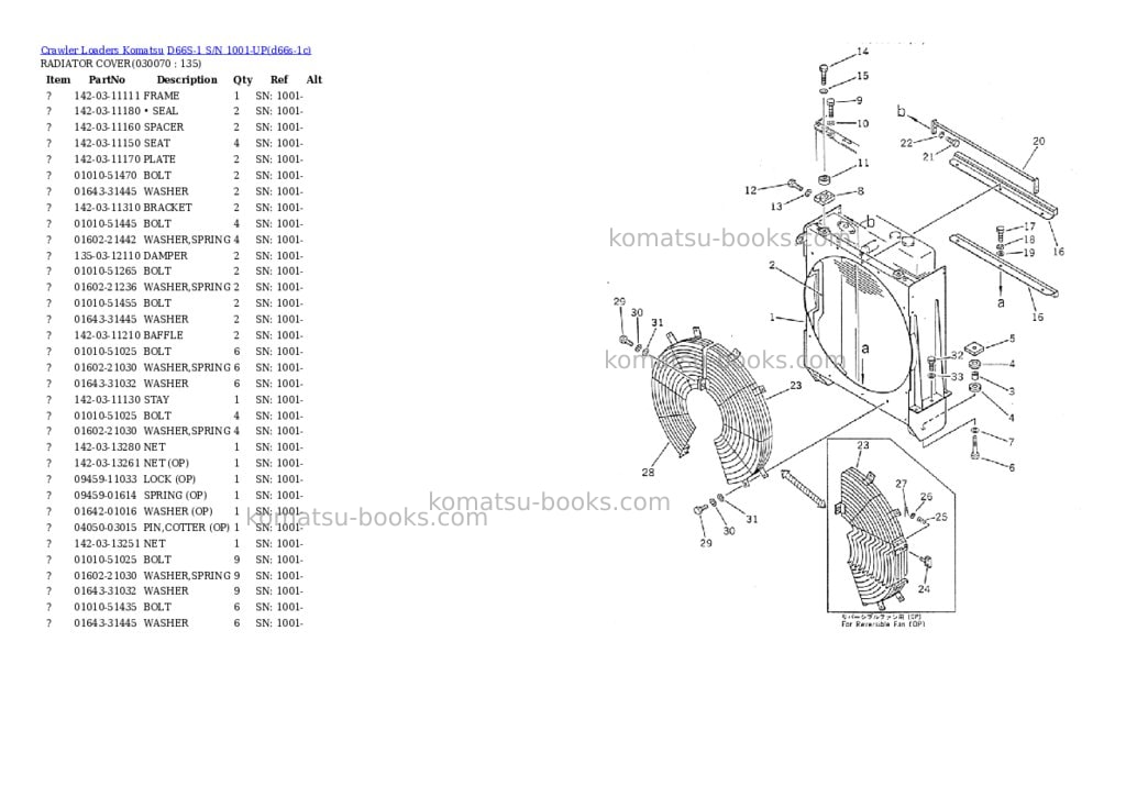 Komatsu D66S-1 S/N 1001-UP Parts catalog cover Page 4