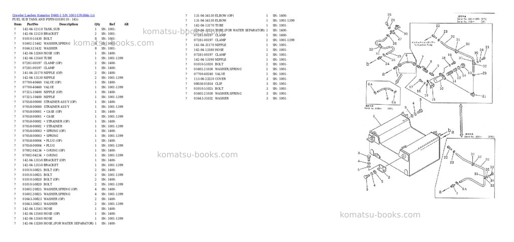 Komatsu D66S-1 S/N 1001-UP Parts catalog cover Page 7