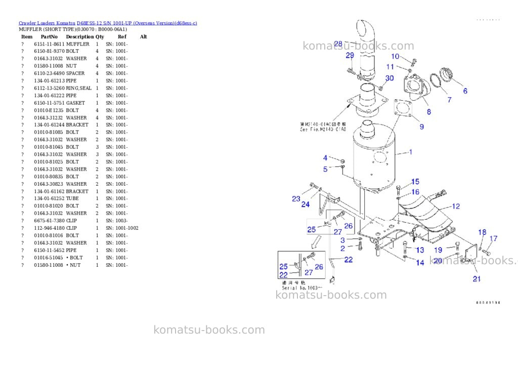 Komatsu d68ess-12 s/n 1001-up overseas version Parts catalog cover Page 6 Komatsu d68ess-12 s/n 1001-up overseas version Parts catalog cover Page 6