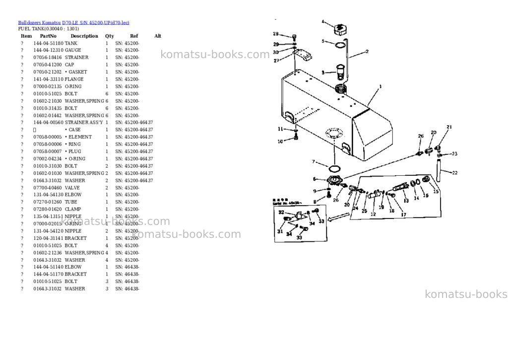 Komatsu d70-le s/n 45200-up Parts catalog cover Page 3