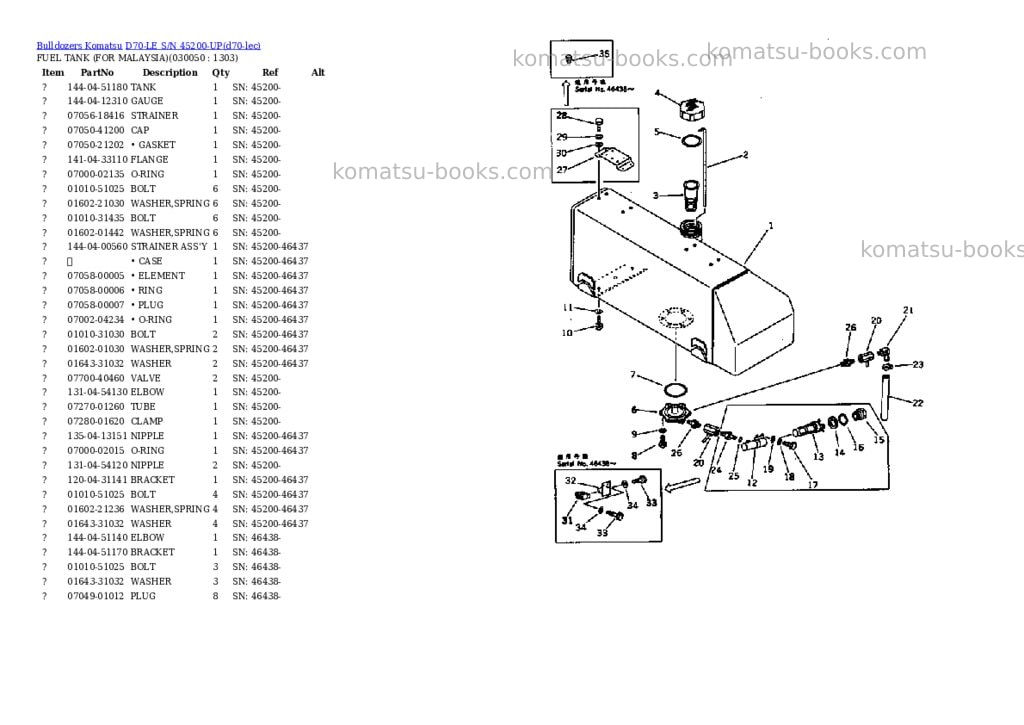 Komatsu d70-le s/n 45200-up Parts catalog cover Page 4