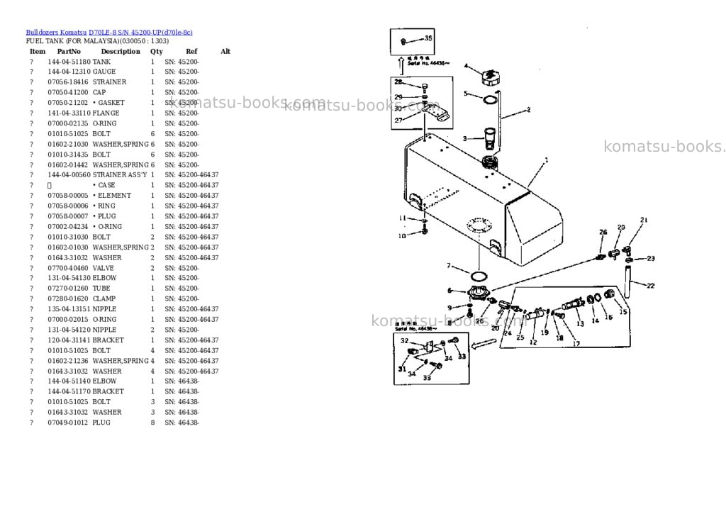 Komatsu d70le-8 s/n 45200-up Parts catalog cover Page 4