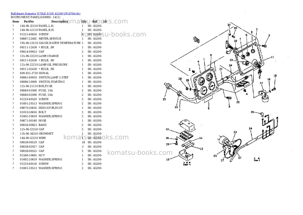 Komatsu d70le-8 s/n 45200-up Parts catalog cover Page 7