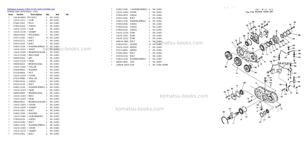 Komatsu d80a-18 s/n 25001-up Parts catalog cover Komatsu d80a-18 s/n 25001-up Parts catalog cover