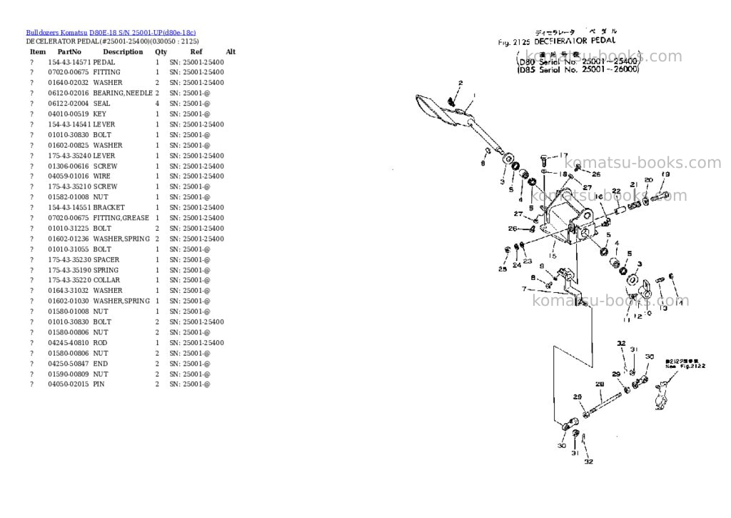 Komatsu d80e-18 s/n 25001-up Parts catalog cover Page 4 Komatsu d80e-18 s/n 25001-up Parts catalog cover Page 4