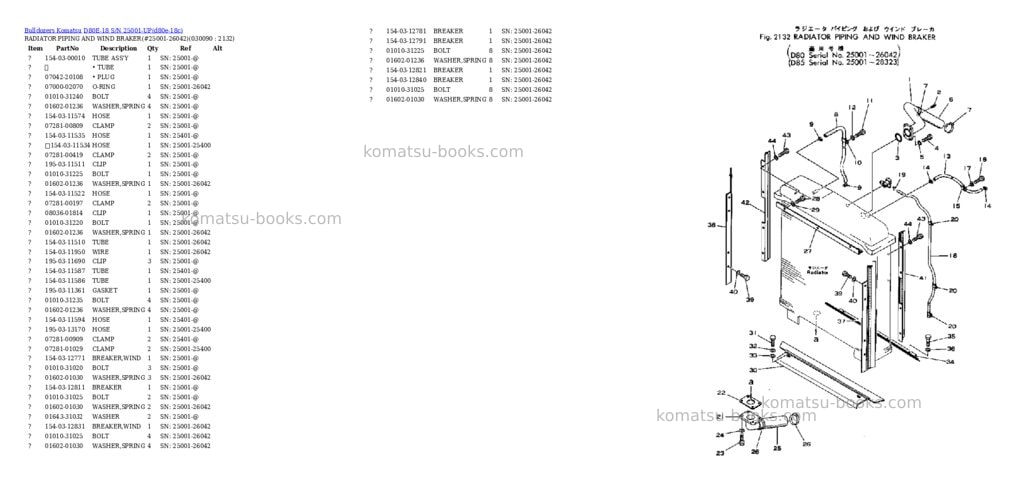 Komatsu d80e-18 s/n 25001-up Parts catalog cover Page 8 Komatsu d80e-18 s/n 25001-up Parts catalog cover Page 8
