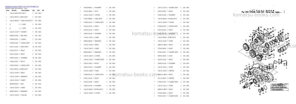 Komatsu d80p-12 s/n 1001-up Parts catalog cover Page 2