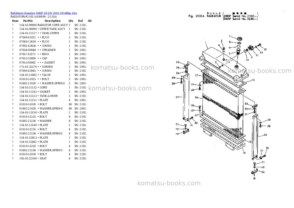 Komatsu d80p-18 s/n 2001-up Parts catalog cover Page 8 Komatsu d80p-18 s/n 2001-up Parts catalog cover Page 8