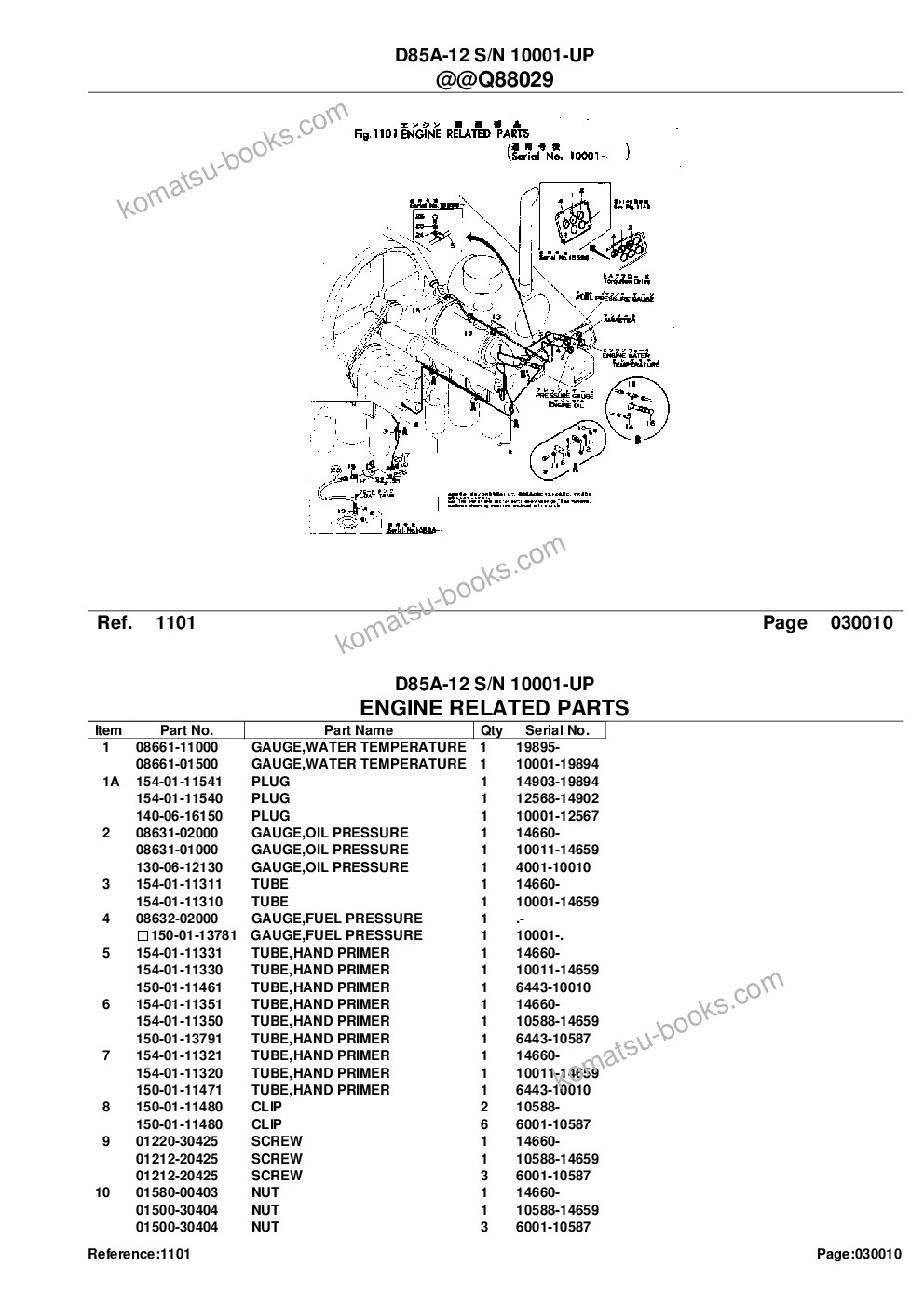 Komatsu D85A-12 S/N 10001-UP Parts catalog cover Page 3 Komatsu D85A-12 S/N 10001-UP Parts catalog cover Page 3