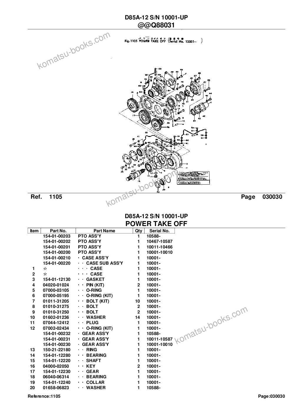 Komatsu D85A-12 S/N 10001-UP Parts catalog cover Page 6 Komatsu D85A-12 S/N 10001-UP Parts catalog cover Page 6