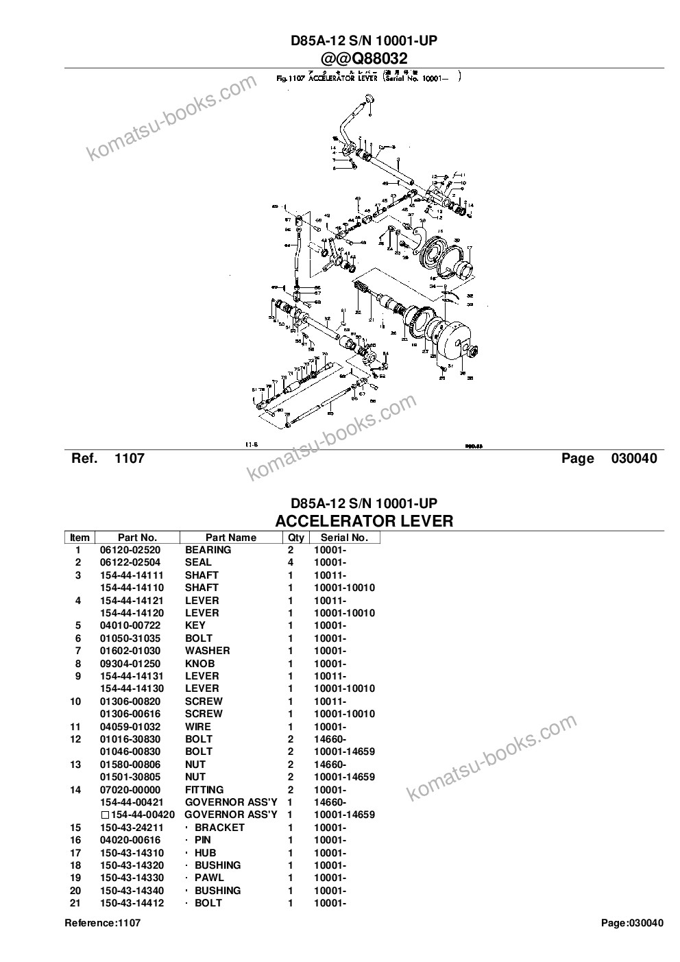 Komatsu D85A-12 S/N 10001-UP Parts catalog cover Page 8 Komatsu D85A-12 S/N 10001-UP Parts catalog cover Page 8