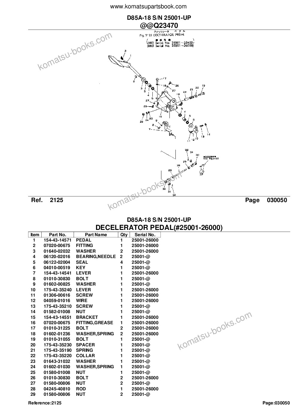Komatsu d85a-18 s/n 25001-up Parts catalog cover Page 10 Komatsu d85a-18 s/n 25001-up Parts catalog cover Page 10