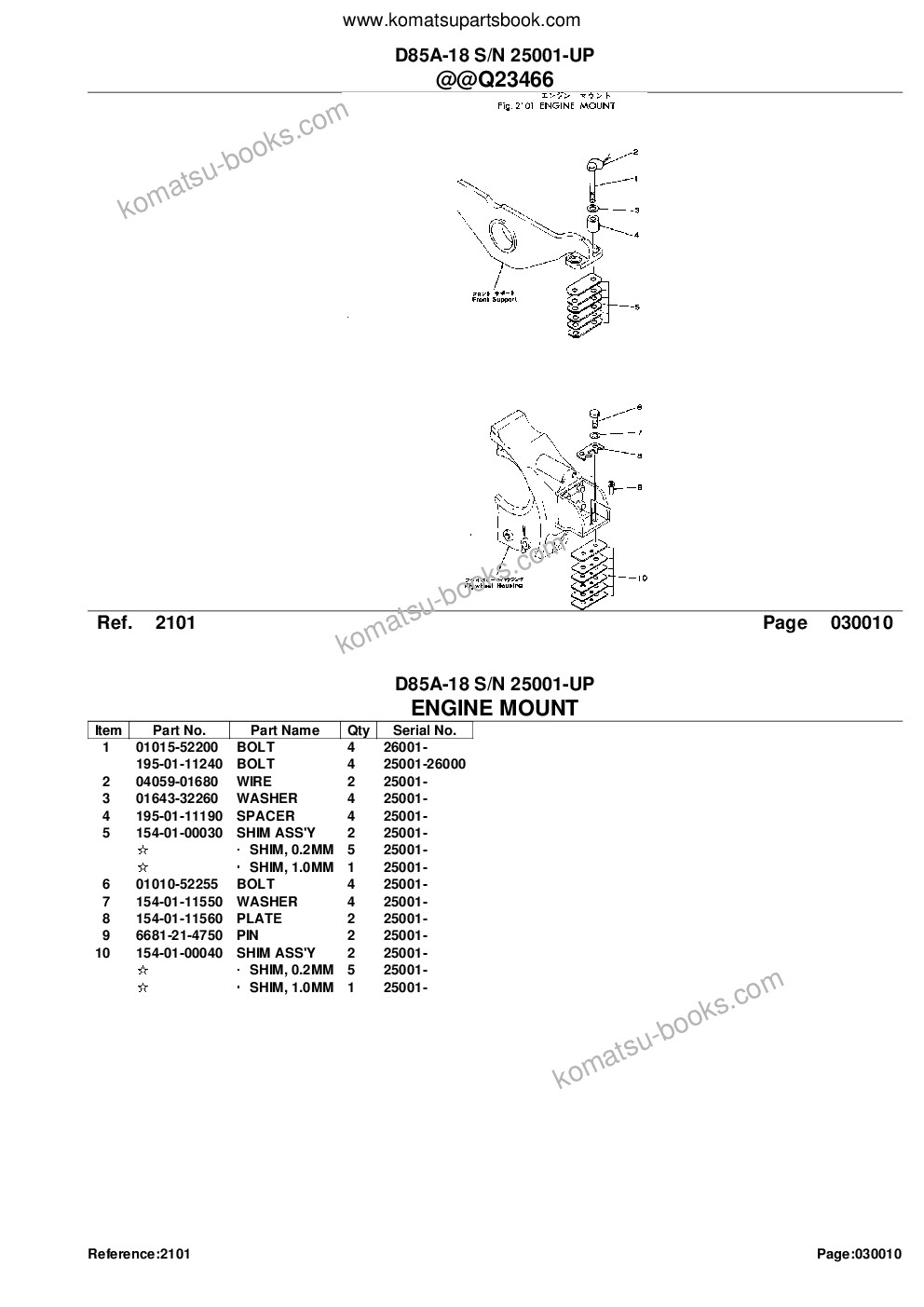 Komatsu d85a-18 s/n 25001-up Parts catalog cover Page 3 Komatsu d85a-18 s/n 25001-up Parts catalog cover Page 3
