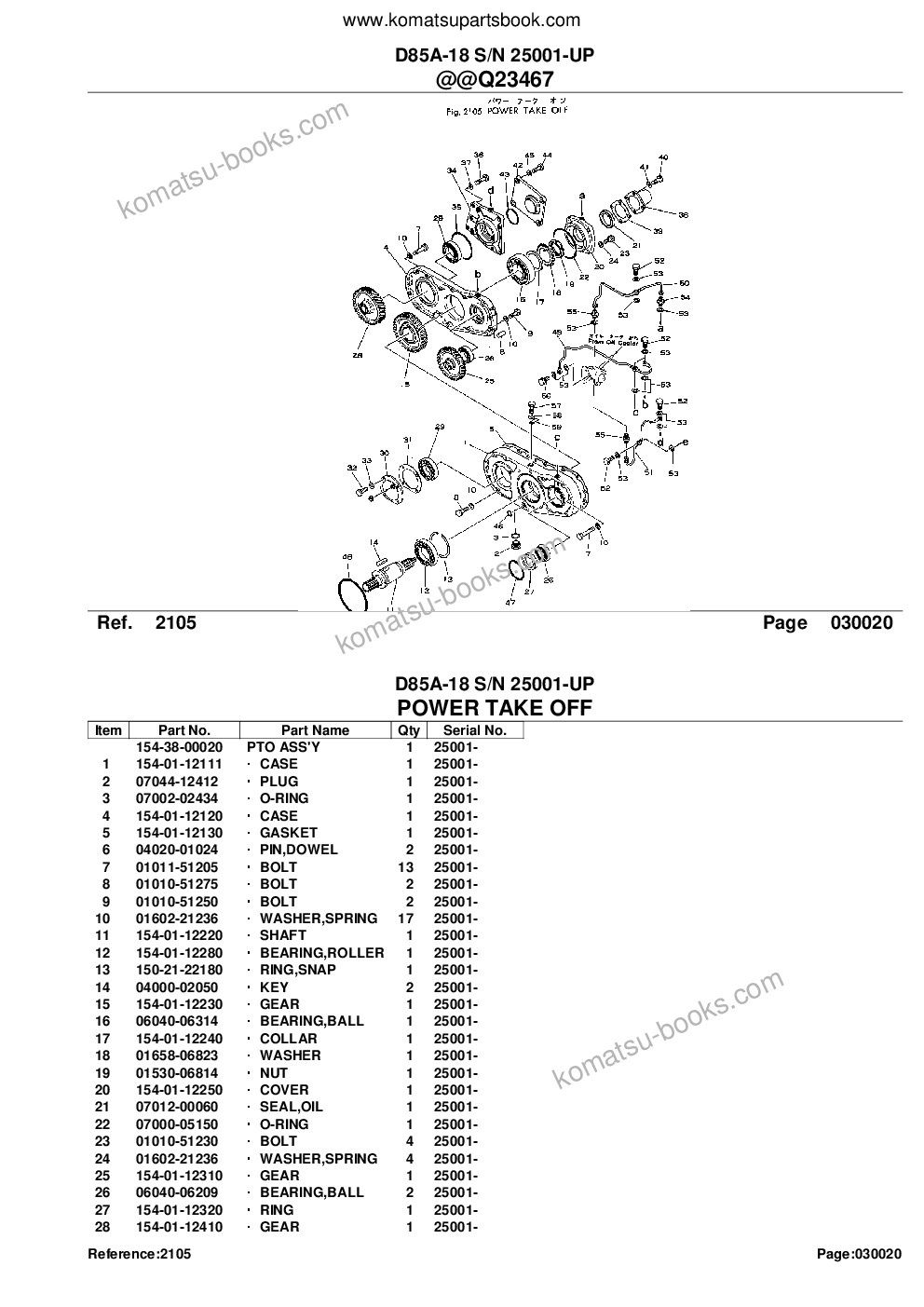 Komatsu d85a-18 s/n 25001-up Parts catalog cover Page 4 Komatsu d85a-18 s/n 25001-up Parts catalog cover Page 4