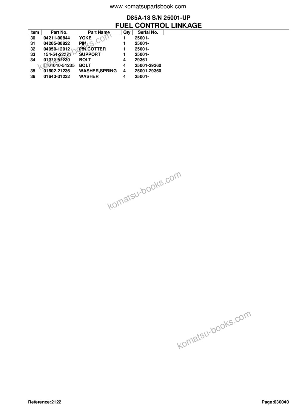 Komatsu d85a-18 s/n 25001-up Parts catalog cover Page 9 Komatsu d85a-18 s/n 25001-up Parts catalog cover Page 9