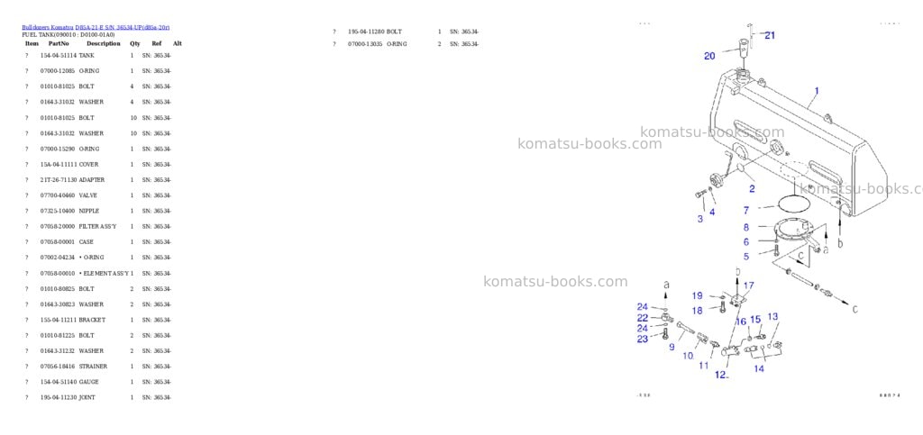 Komatsu d85a-21-e s/n 36534-up Parts catalog cover Page 10