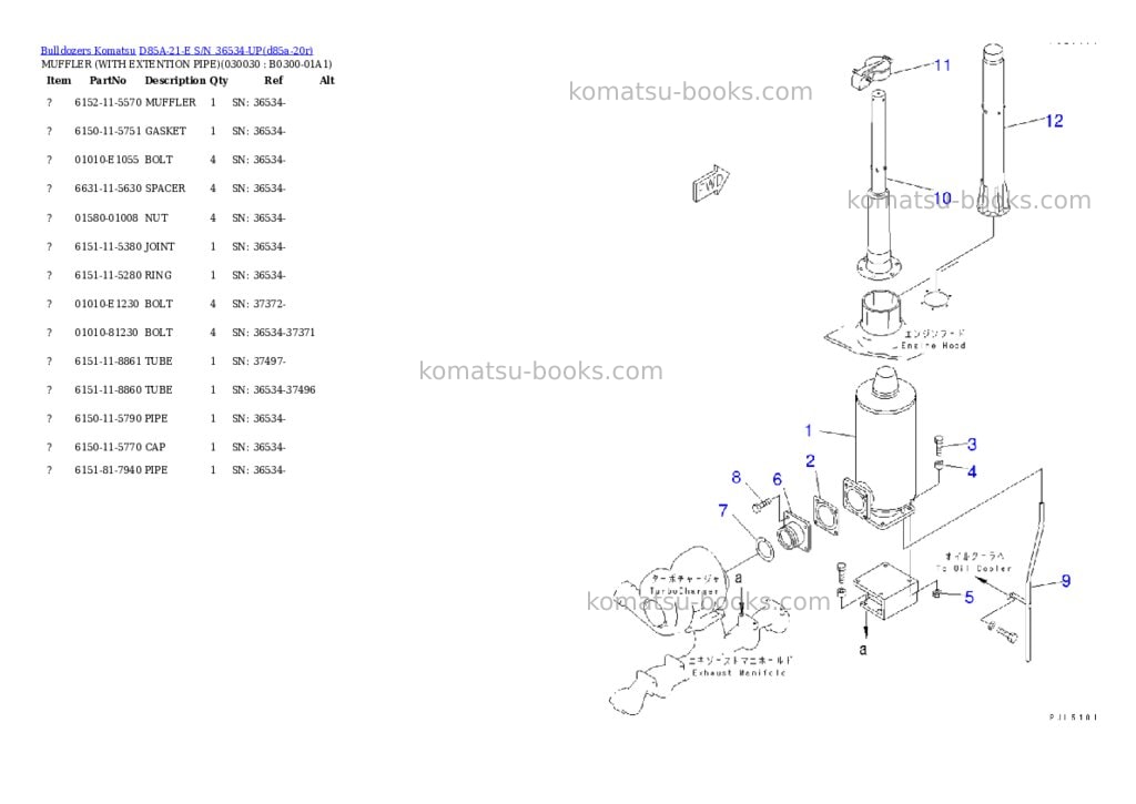 Komatsu d85a-21-e s/n 36534-up Parts catalog cover Page 2
