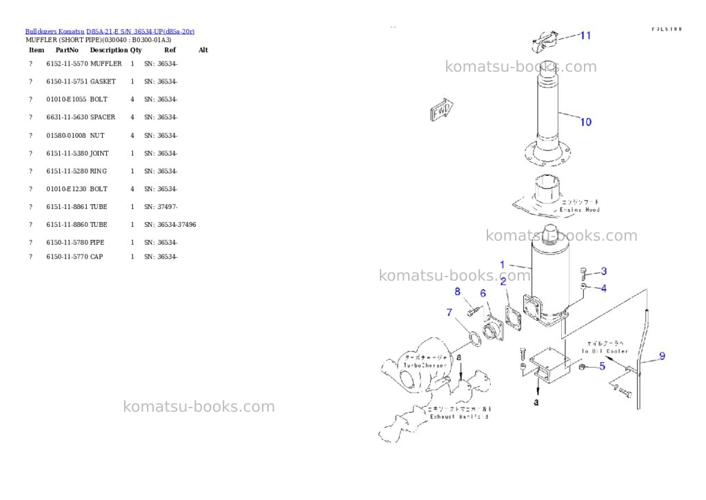 Komatsu d85a-21-e s/n 36534-up Parts catalog cover Page 3