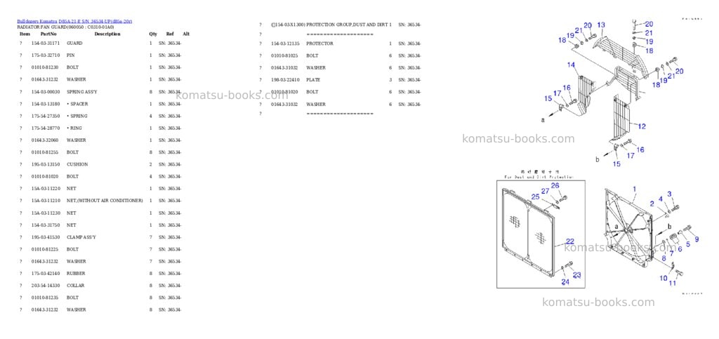 Komatsu d85a-21-e s/n 36534-up Parts catalog cover Page 9