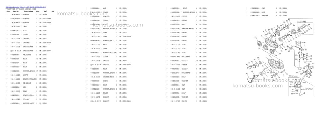 Komatsu d85a-21a s/n 35001-36533 Parts catalog cover