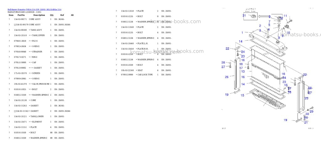 Komatsu d85a-21a s/n 35001-36533 Parts catalog cover Page 2
