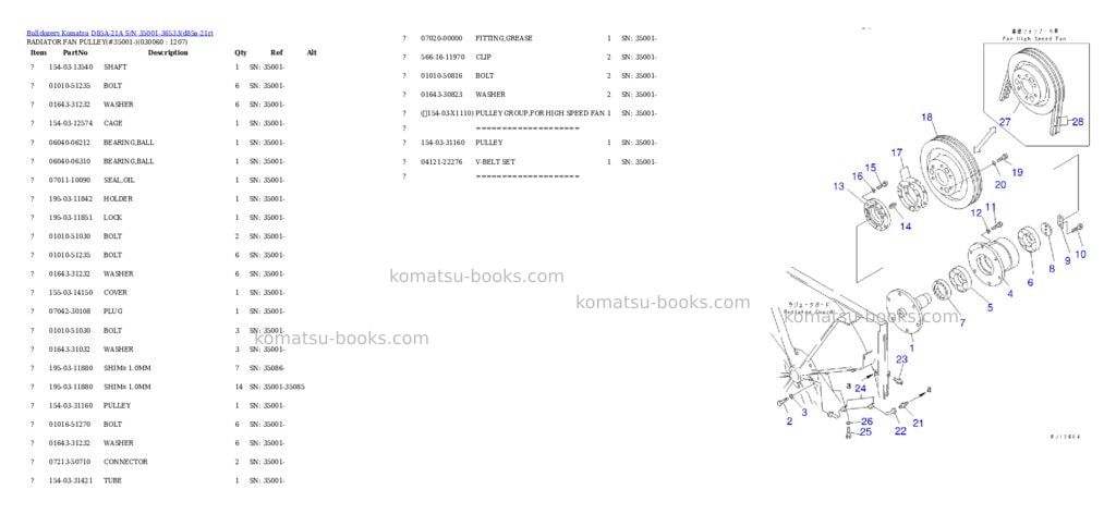 Komatsu d85a-21a s/n 35001-36533 Parts catalog cover Page 5