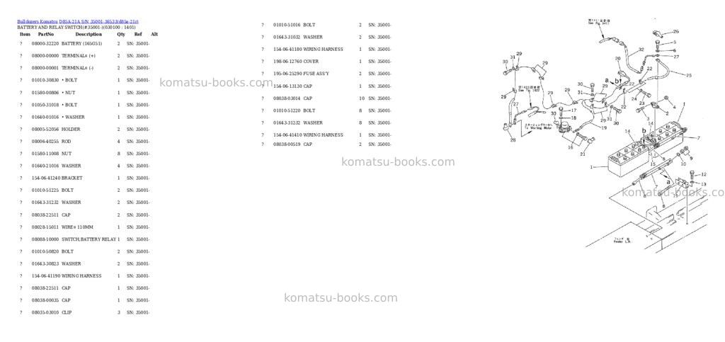 Komatsu d85a-21a s/n 35001-36533 Parts catalog cover Page 9