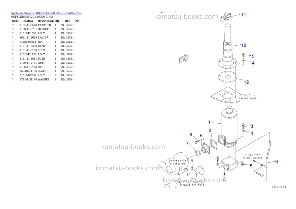 Komatsu d85c-21-a s/n 36551-up Parts catalog cover Komatsu d85c-21-a s/n 36551-up Parts catalog cover