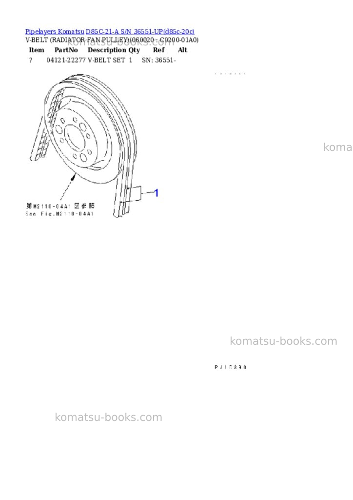 Komatsu d85c-21-a s/n 36551-up Parts catalog cover Page 3 Komatsu d85c-21-a s/n 36551-up Parts catalog cover Page 3