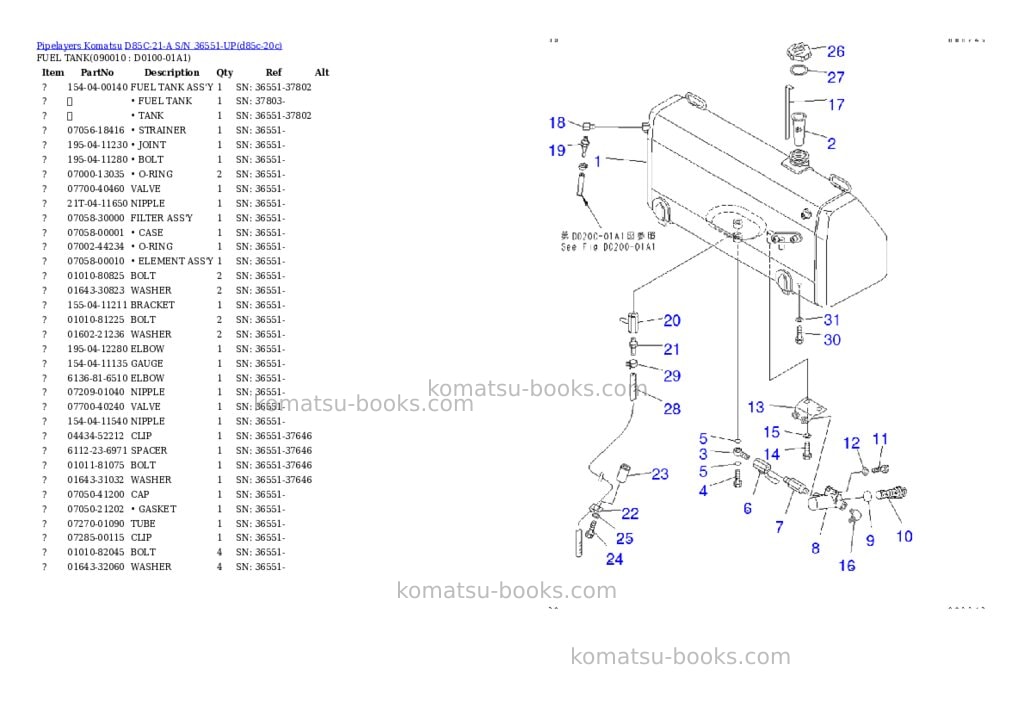 Komatsu d85c-21-a s/n 36551-up Parts catalog cover Page 4 Komatsu d85c-21-a s/n 36551-up Parts catalog cover Page 4