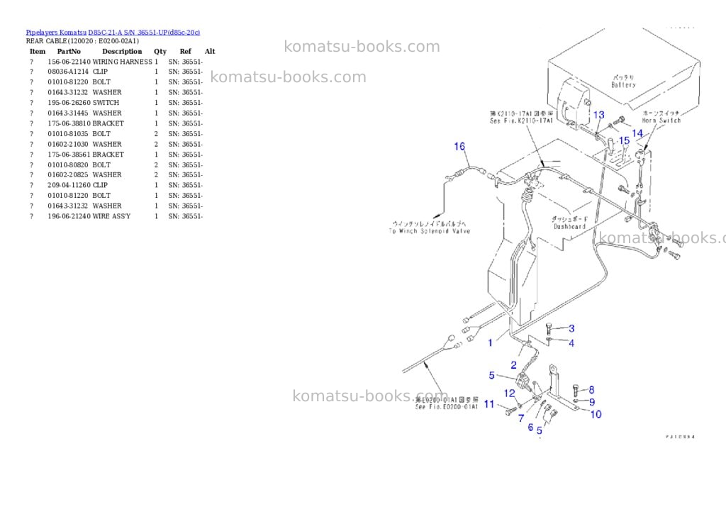 Komatsu d85c-21-a s/n 36551-up Parts catalog cover Page 8 Komatsu d85c-21-a s/n 36551-up Parts catalog cover Page 8