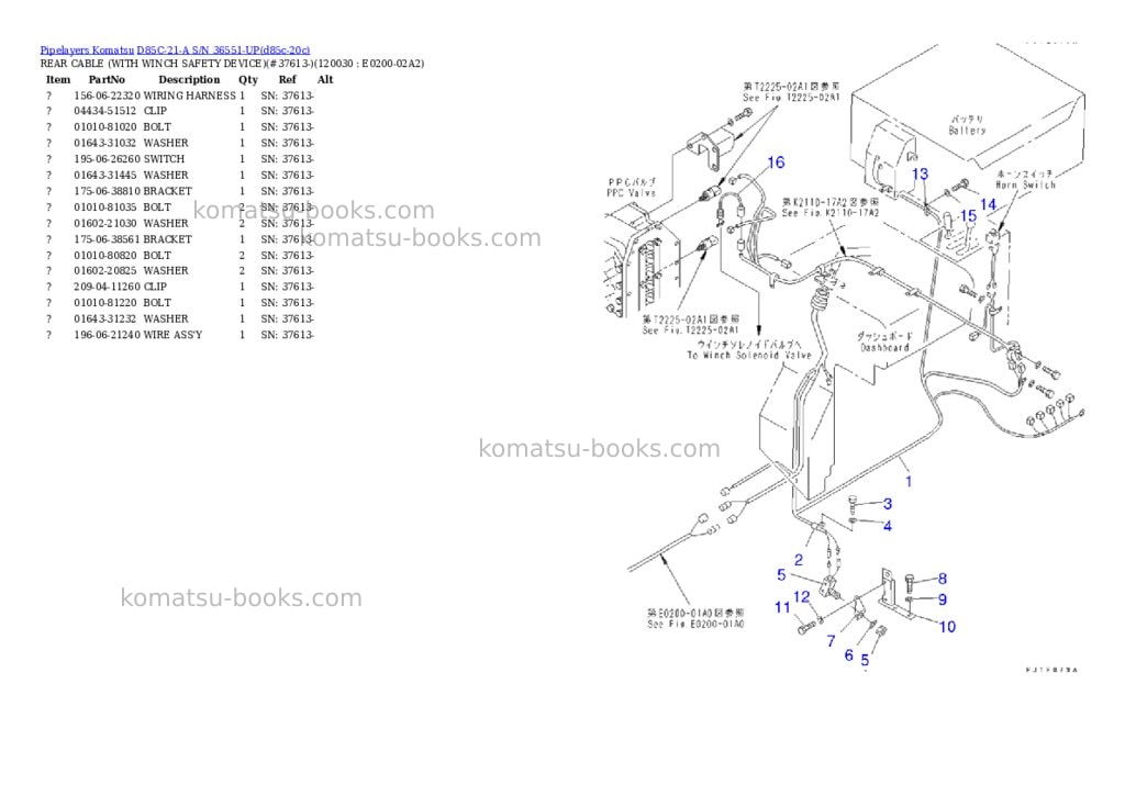 Komatsu d85c-21-a s/n 36551-up Parts catalog cover Page 9 Komatsu d85c-21-a s/n 36551-up Parts catalog cover Page 9