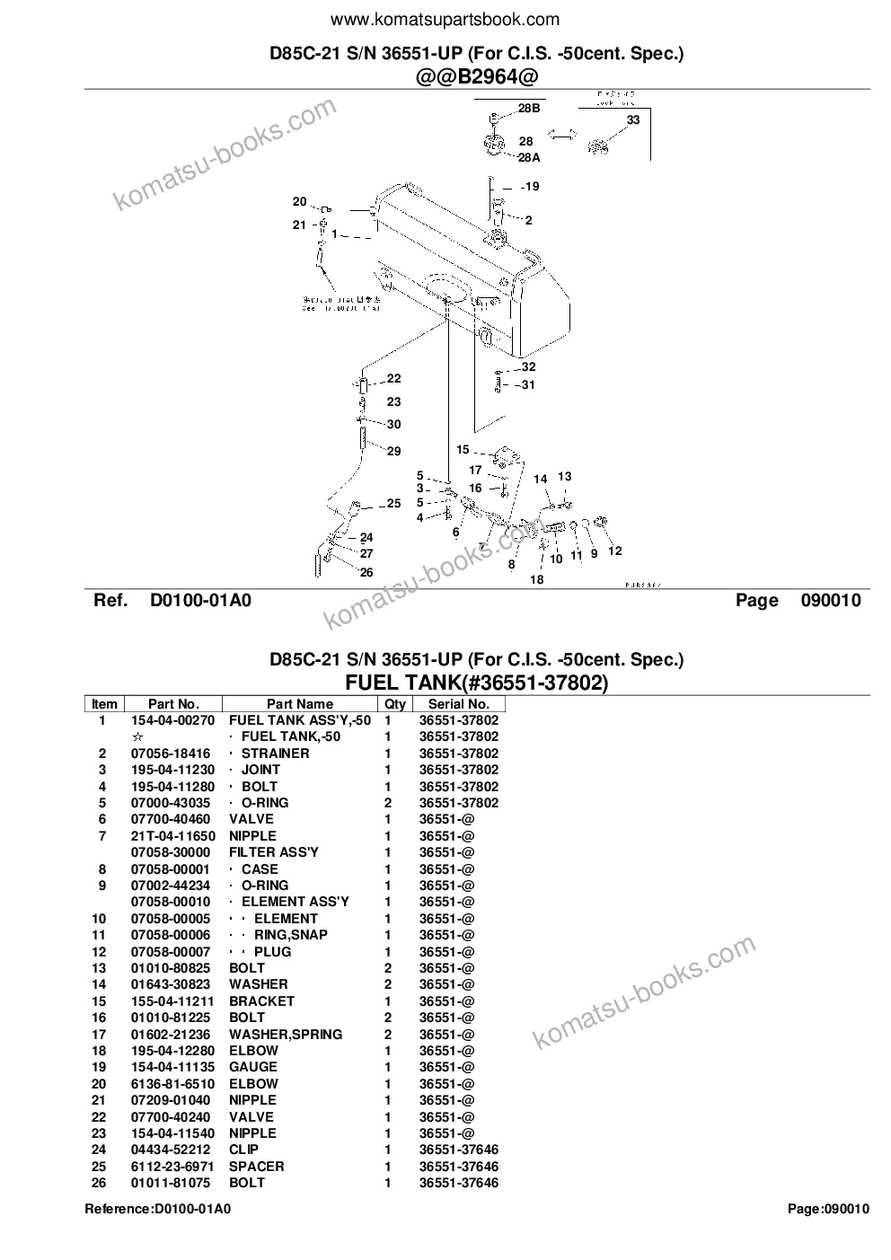 Komatsu d85c-21 s/n 36551-up for c.i.s. -50cent. spec. Parts catalog cover Page 10 Komatsu d85c-21 s/n 36551-up for c.i.s. -50cent. spec. Parts catalog cover Page 10