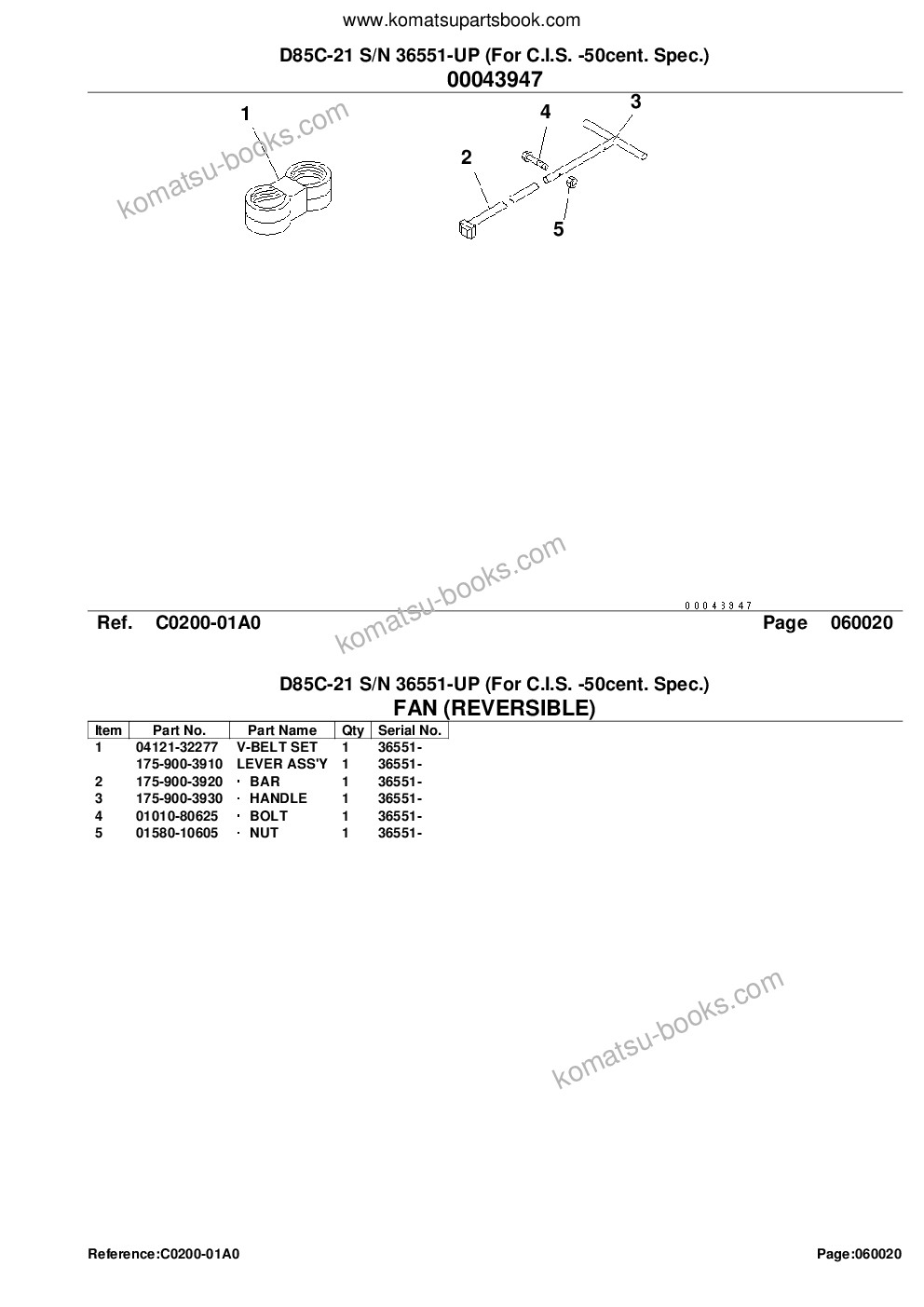 Komatsu d85c-21 s/n 36551-up for c.i.s. -50cent. spec. Parts catalog cover Page 8 Komatsu d85c-21 s/n 36551-up for c.i.s. -50cent. spec. Parts catalog cover Page 8